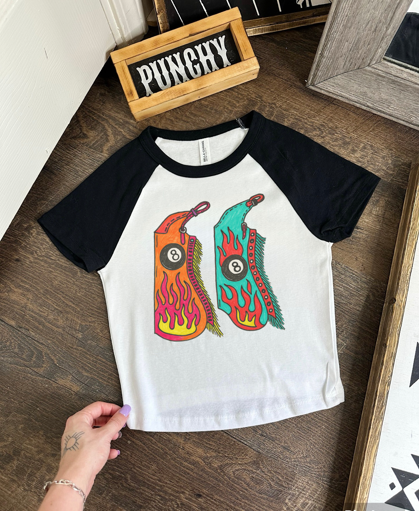 8 Ball Chaps Baby Tee