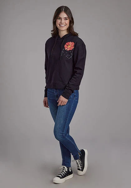 Roper 2272 Flower Print (Black) - Women's Hoodie Sweatshirt