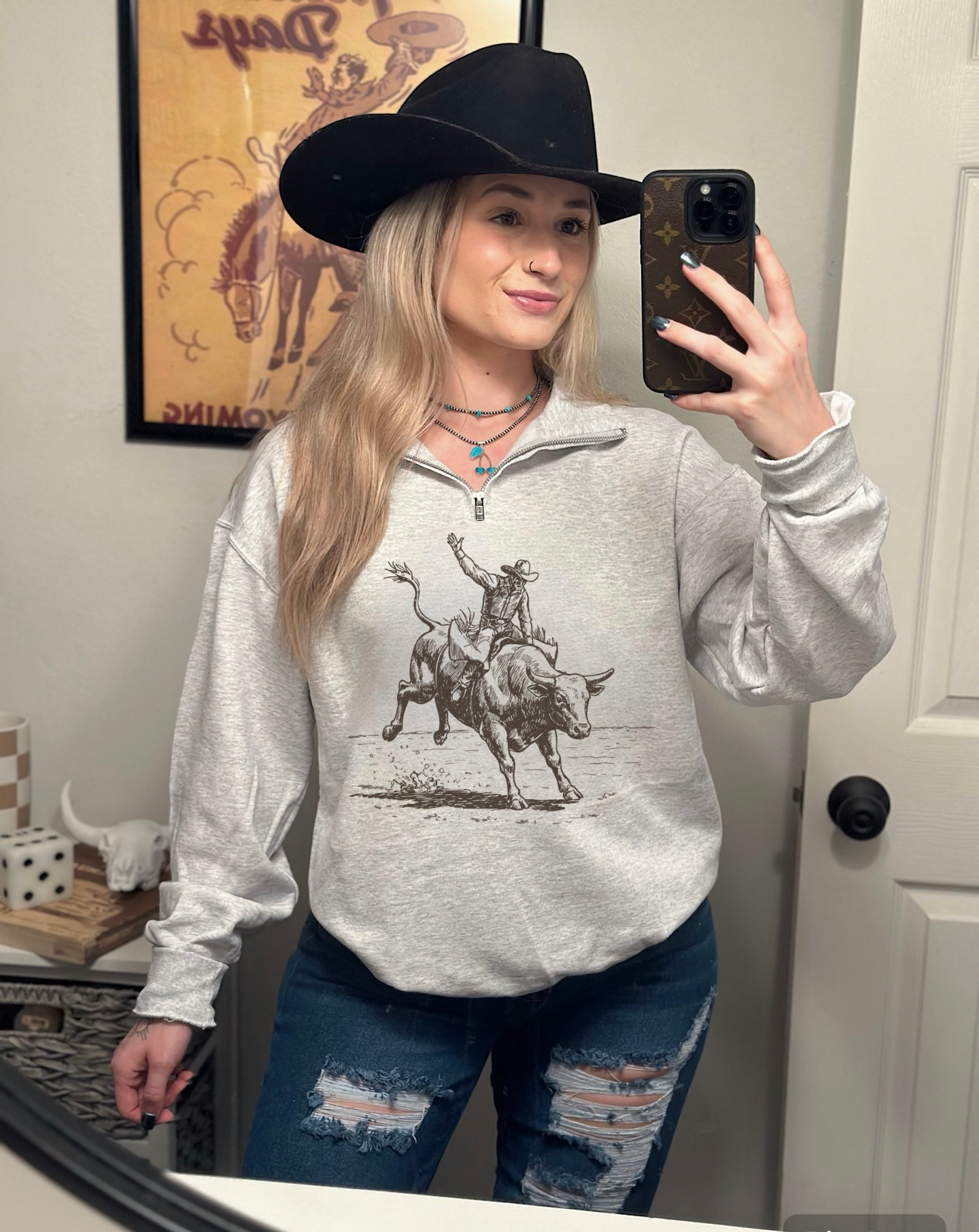 Vintage Bull Rider Quarter Zip