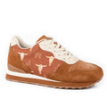 Roper Giddyup Longhorn Jogger (Brown) - Women's Lace Up Suede Leather Sneaker
