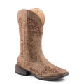 Roper Riley Scroll Stockman (Tan) - Women's Cowgirl Boot