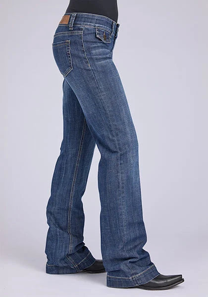 Tin Haul 280 Rosie Fit Flap Pockets (Medium Wash) - Women's Bootcut Jeans