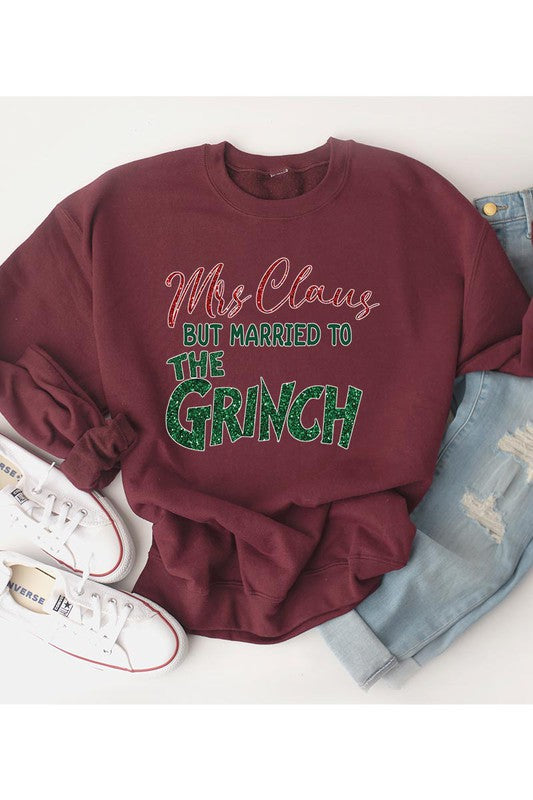 Married to the Grinch Unisex Fleece Sweatshirt