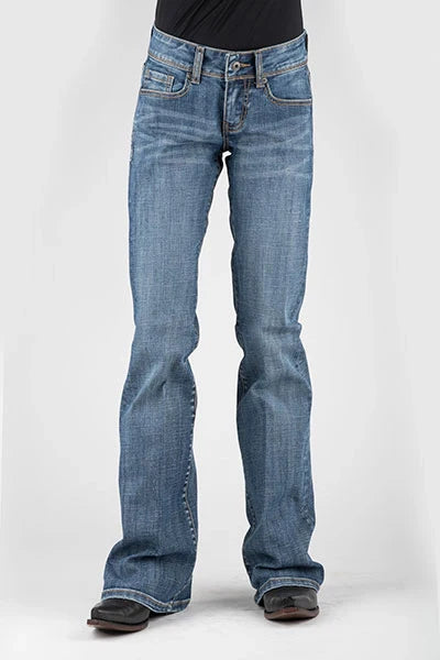 Stetson 816 Classic Stretch Boot Cut Horseshoe Pocket (Medium Wash) - Women's Jeans