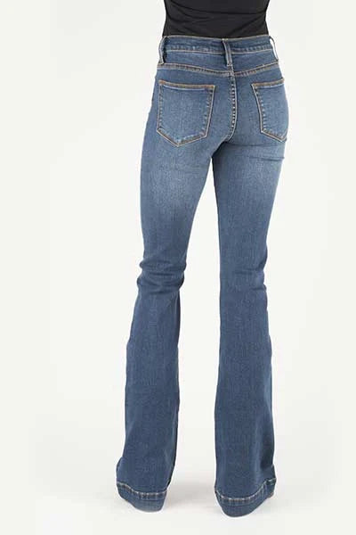 Stetson 921 High Waist Flare Fit (Brown/Medium Wash) - Women's Jeans