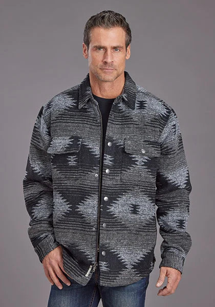 Stetson Aztec Flannel (Black) - Men's Wool Jacket