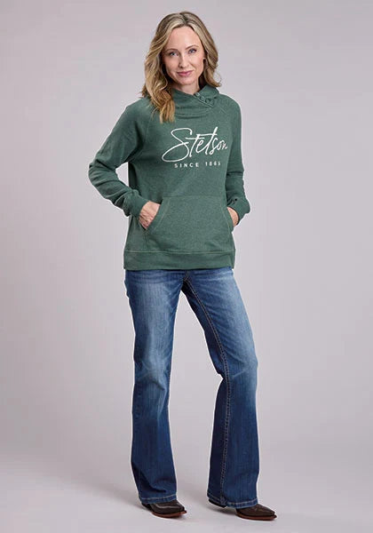 Stetson Script Logo (Green) - Women's Hoodie Sweatshirt