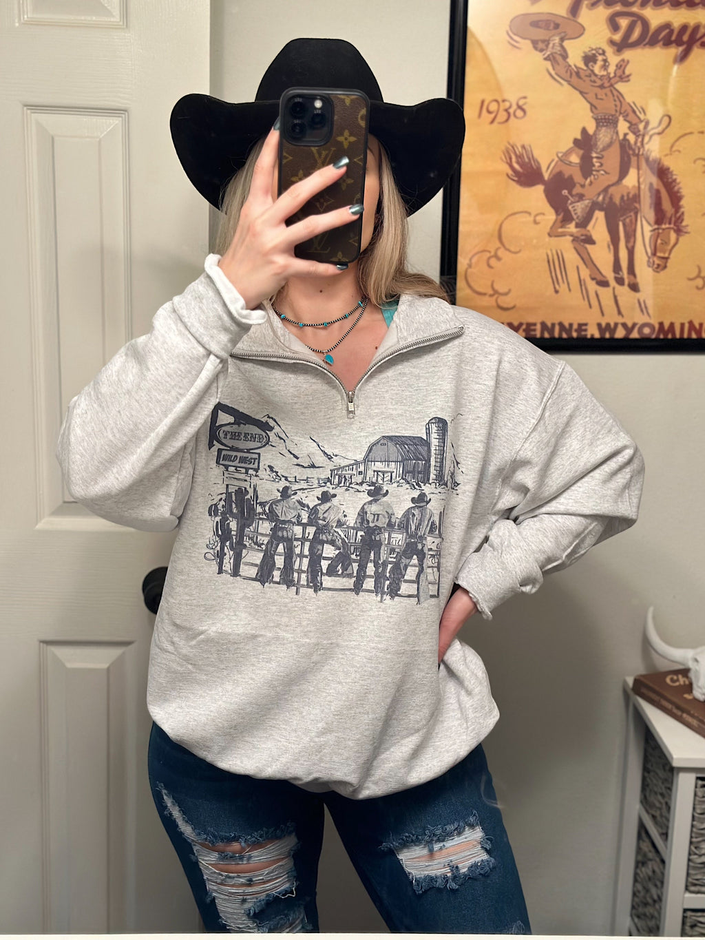 Cowboy Scene Quarter Zip
