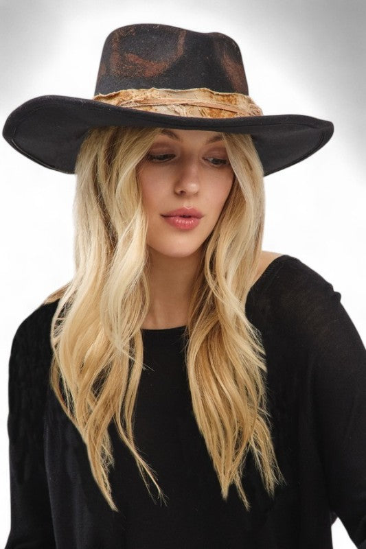 Distress Vintage Shapable Fedora Cowboy Hat