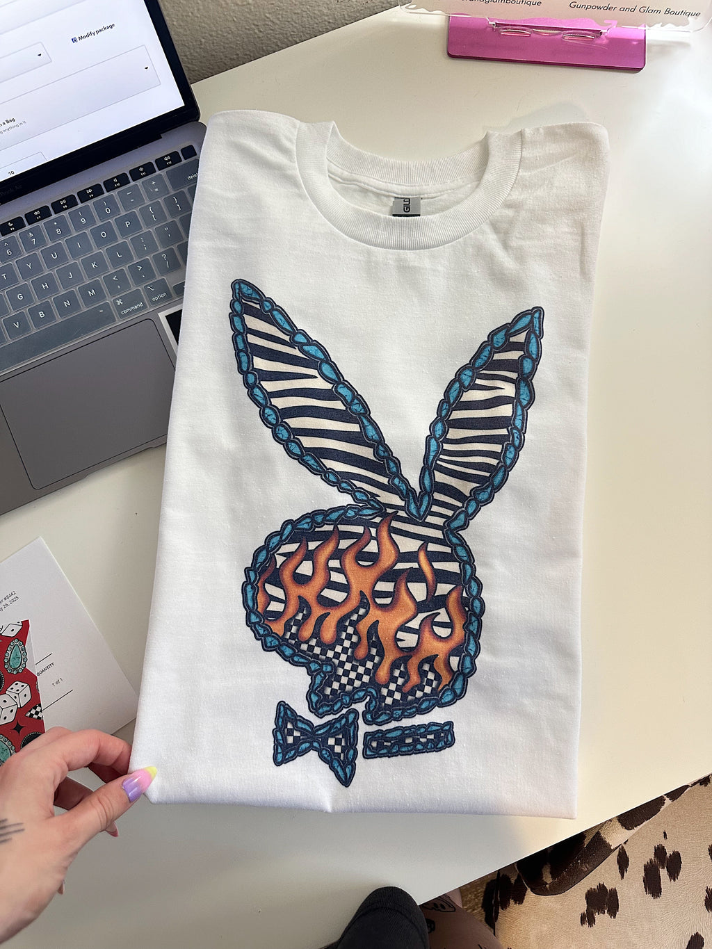 Zebra Bunny TEE or CREWNECK