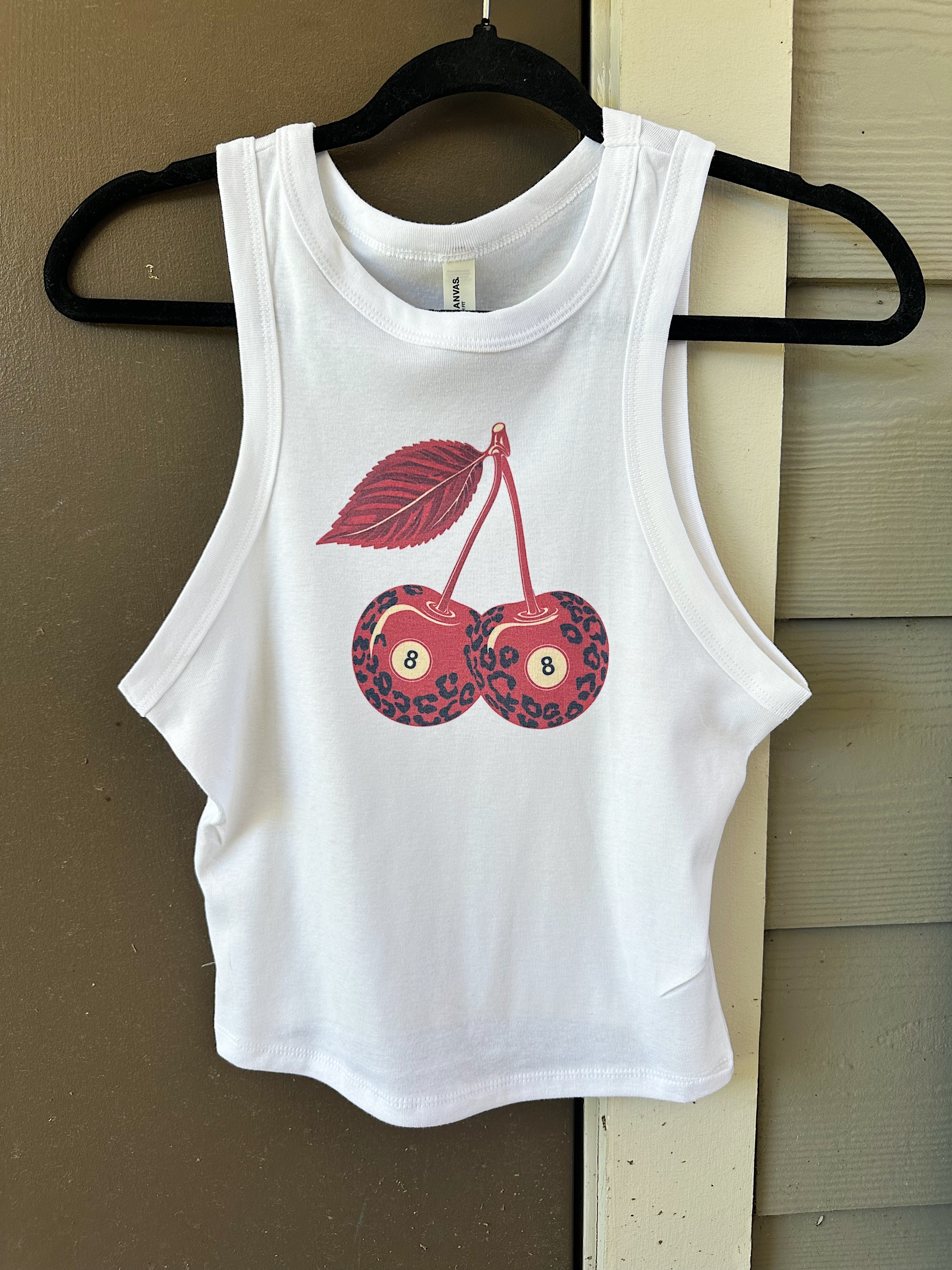 Leopard Cherries Cropped Tank