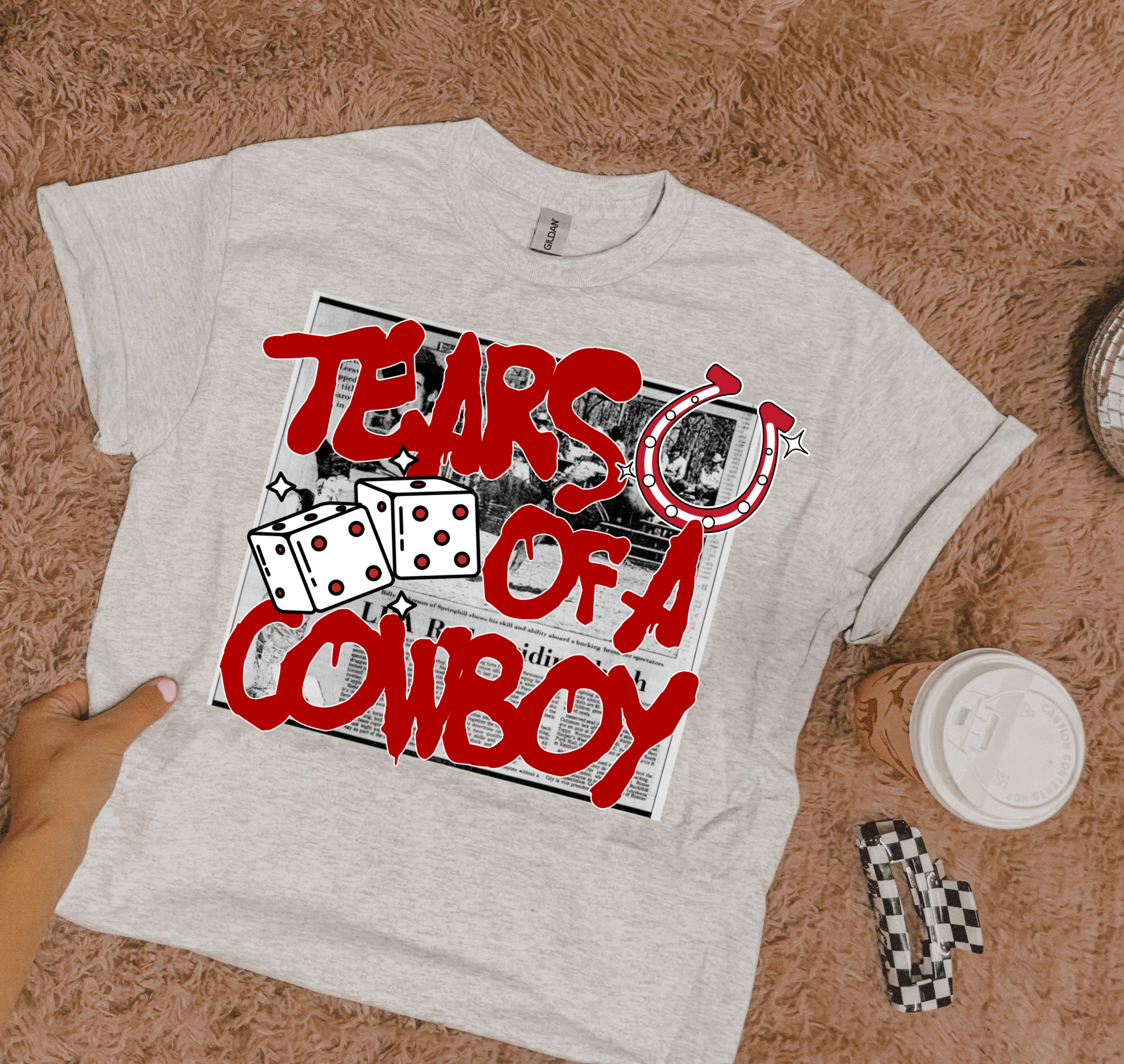 Tears Of a Cowboy TEE or CREWNECK
