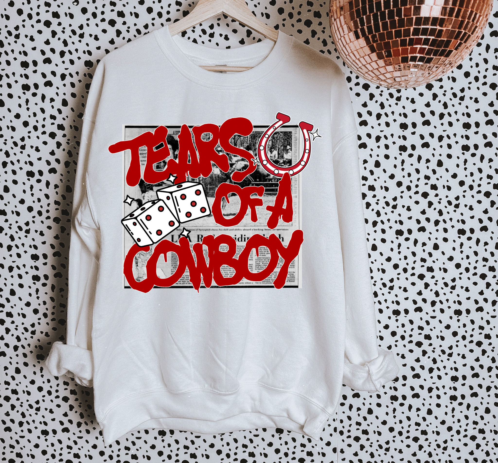 Tears Of a Cowboy TEE or CREWNECK