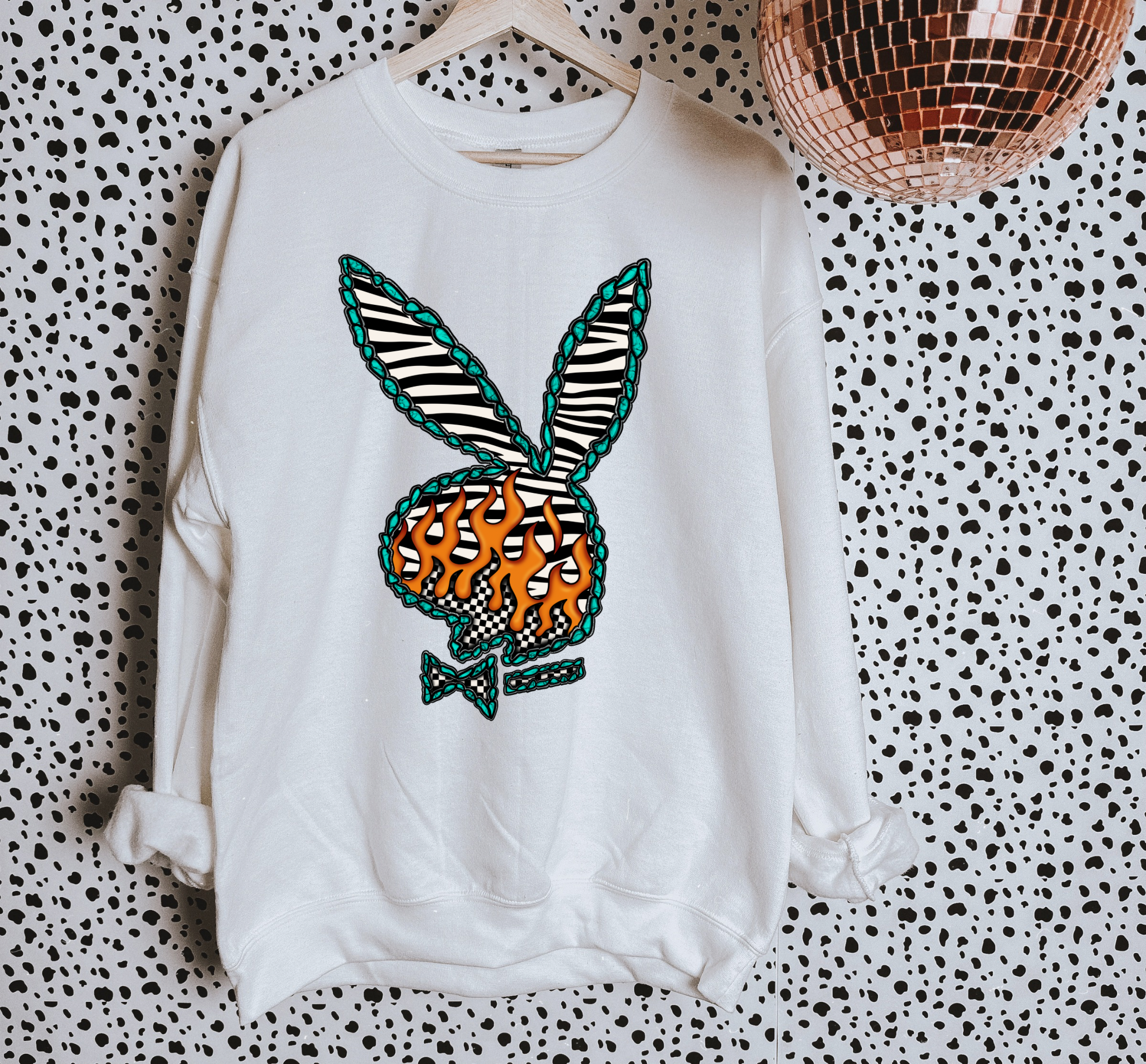 Zebra Bunny TEE or CREWNECK