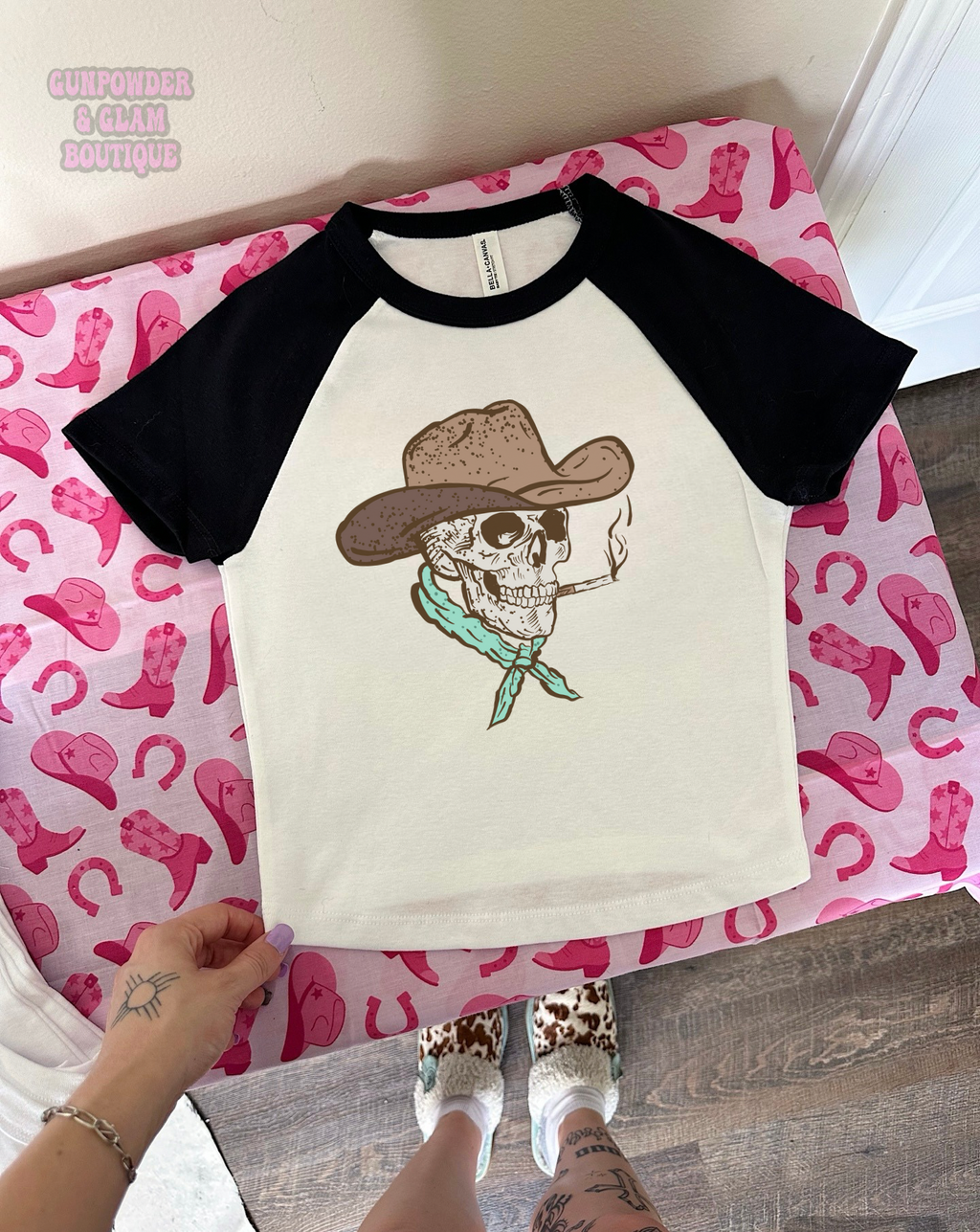 Cowboy Skelly Baby Tee