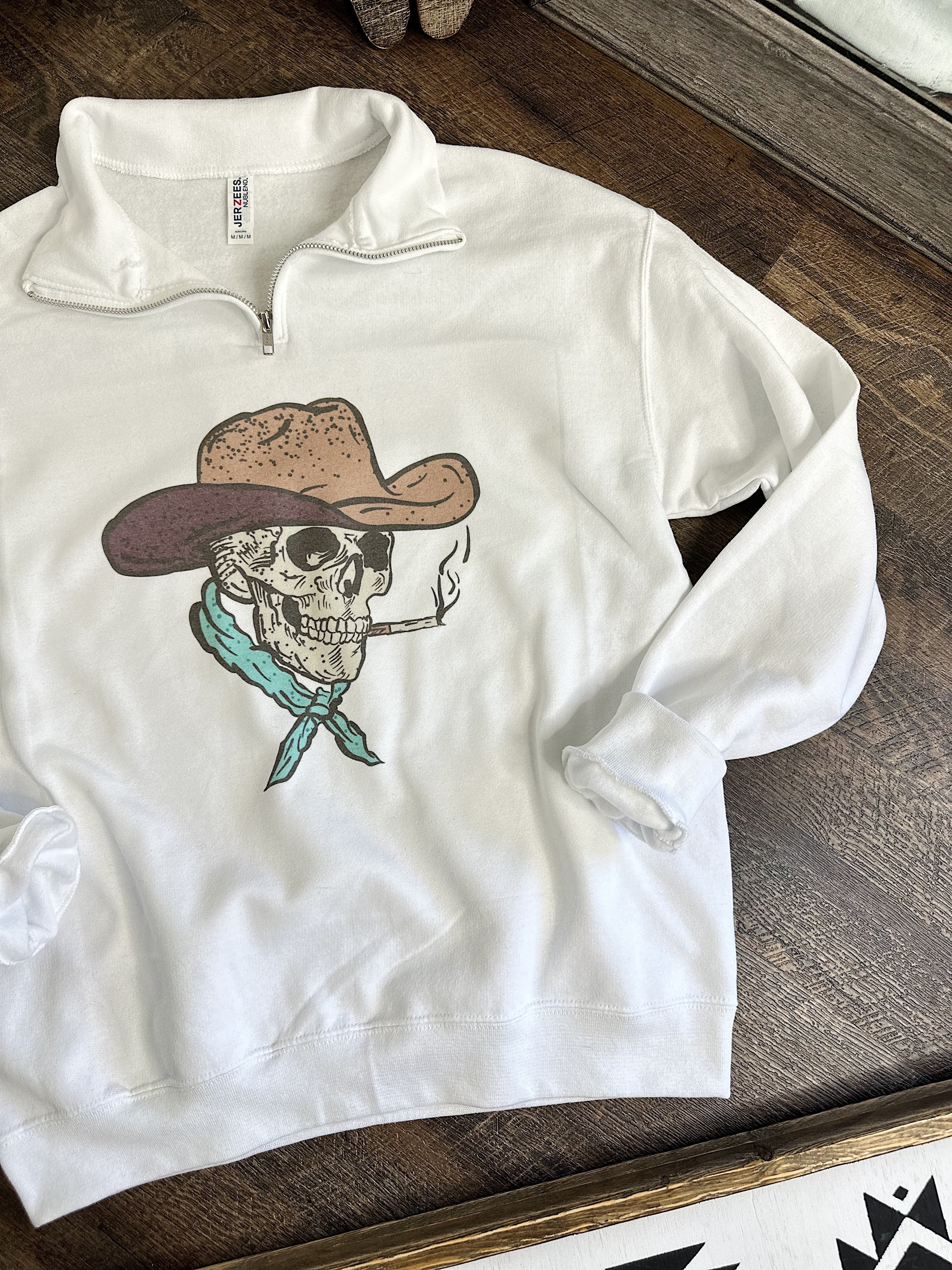 Cowboy Skeleton Quarter Zip