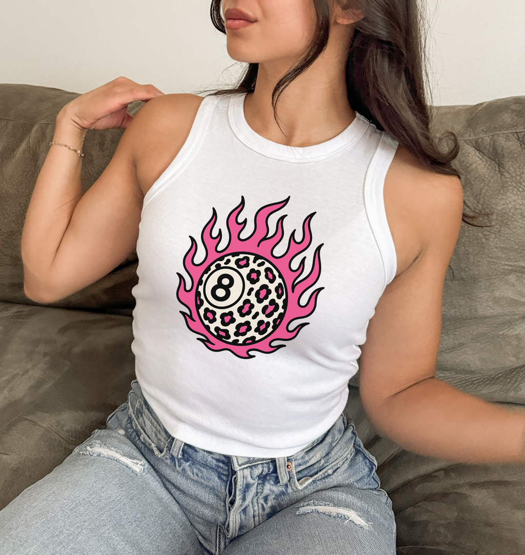 Leopard 8 Ball Cropped Tank
