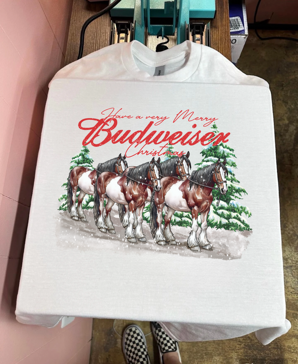 Merry Bud Christmas Tee or Crewneck