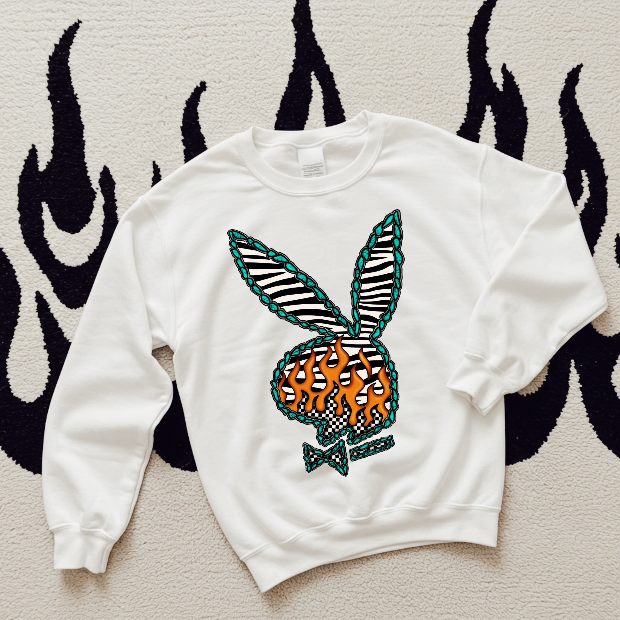 Zebra Bunny TEE or CREWNECK