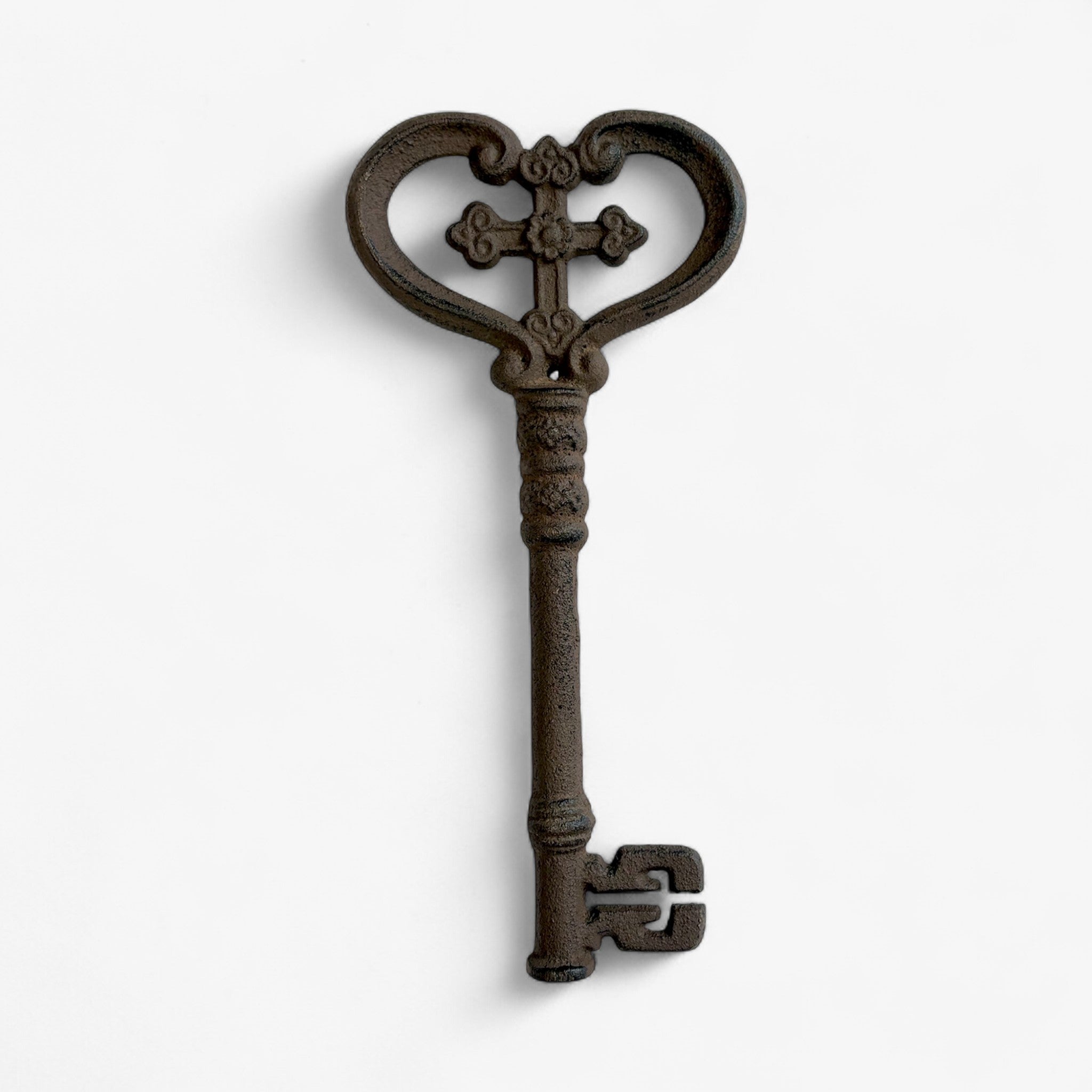 Intricate Cast Iron Antique Skeleton Key, Rustic Vintage Decor Accent