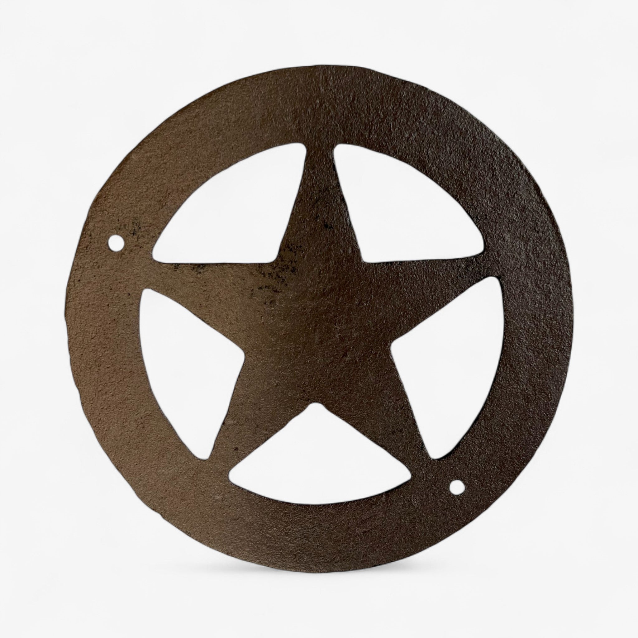 Rustic Cast Iron Star Badge Wall Decor, Vintage Western Accent