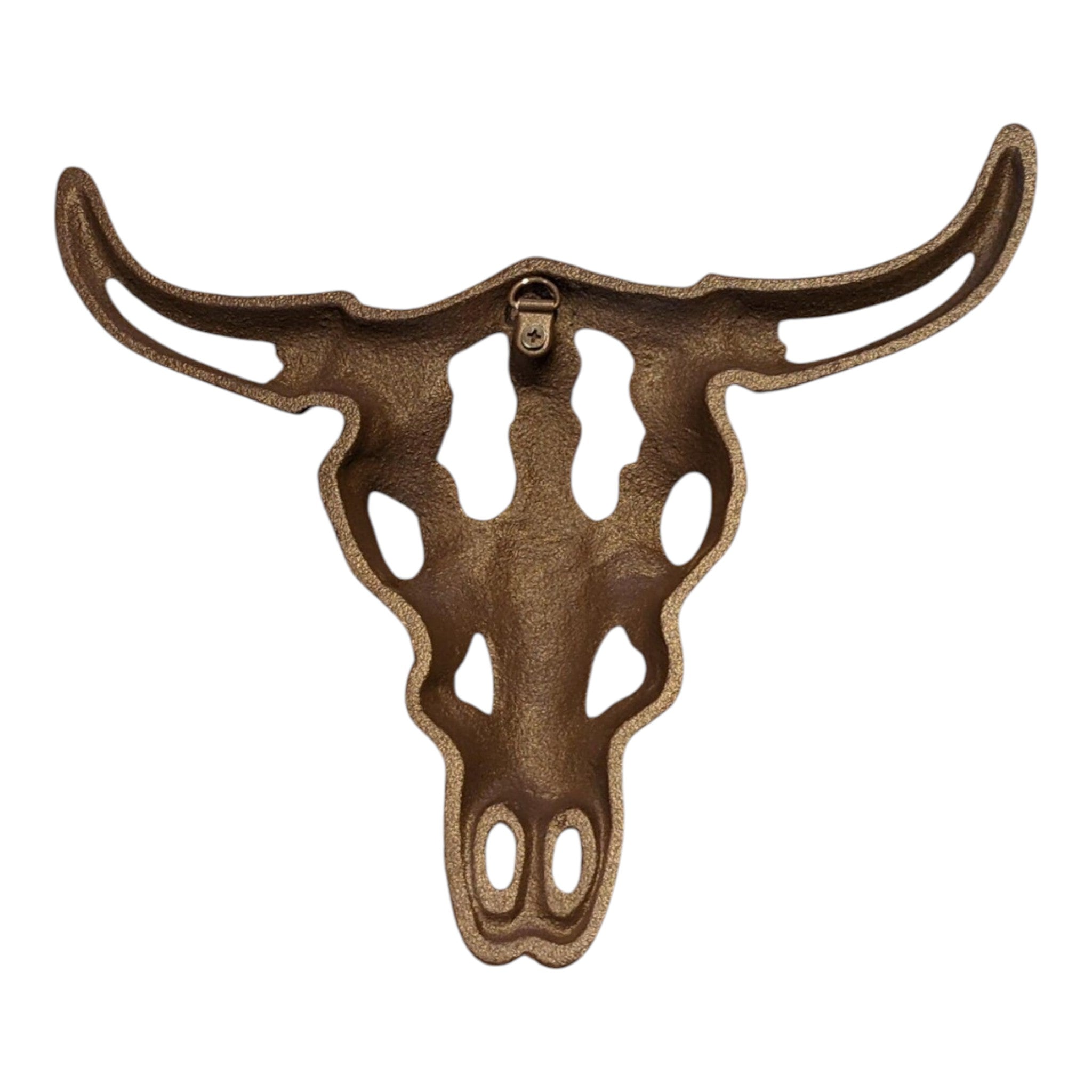 Cast Iron Bull Skull Wall Decor - Western Farmhouse for Home, Cabin, or Ranch