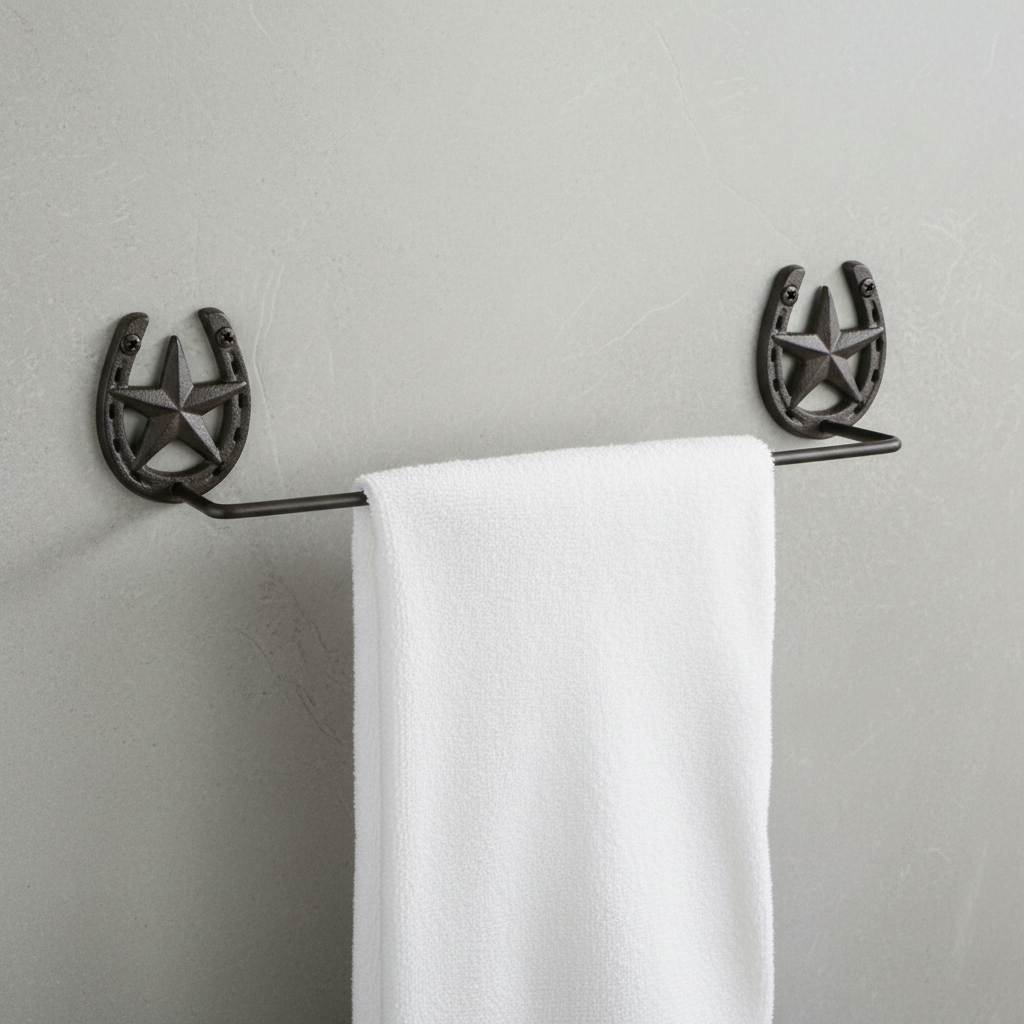 Country Cast Iron Horseshoe Towel Rack - Western Farmhouse Decor