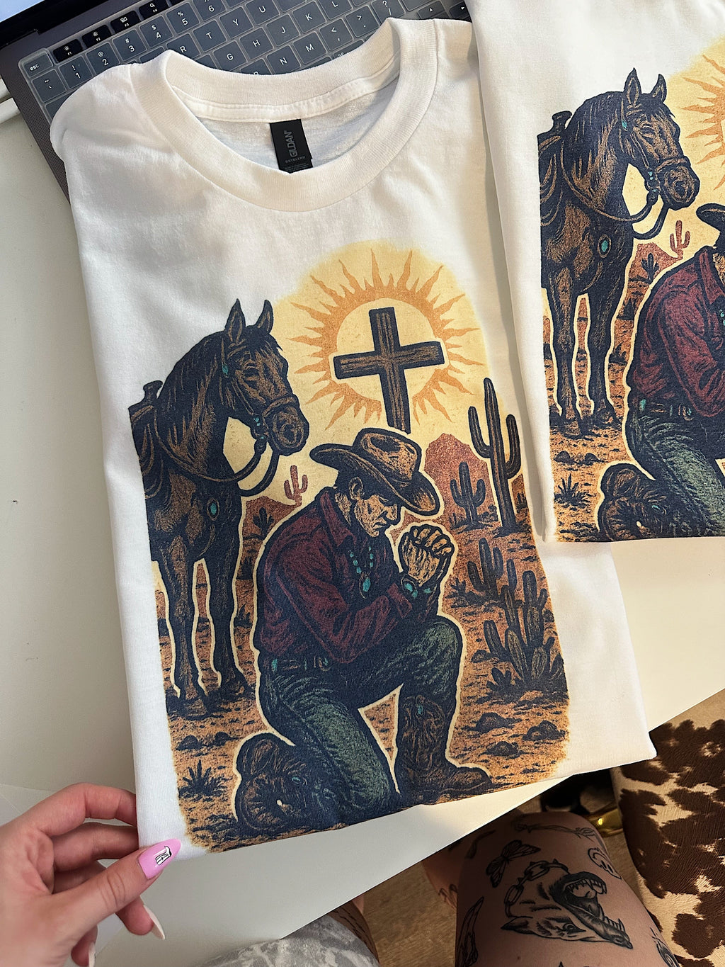 Praying Cowboy TEE or CREWNECK