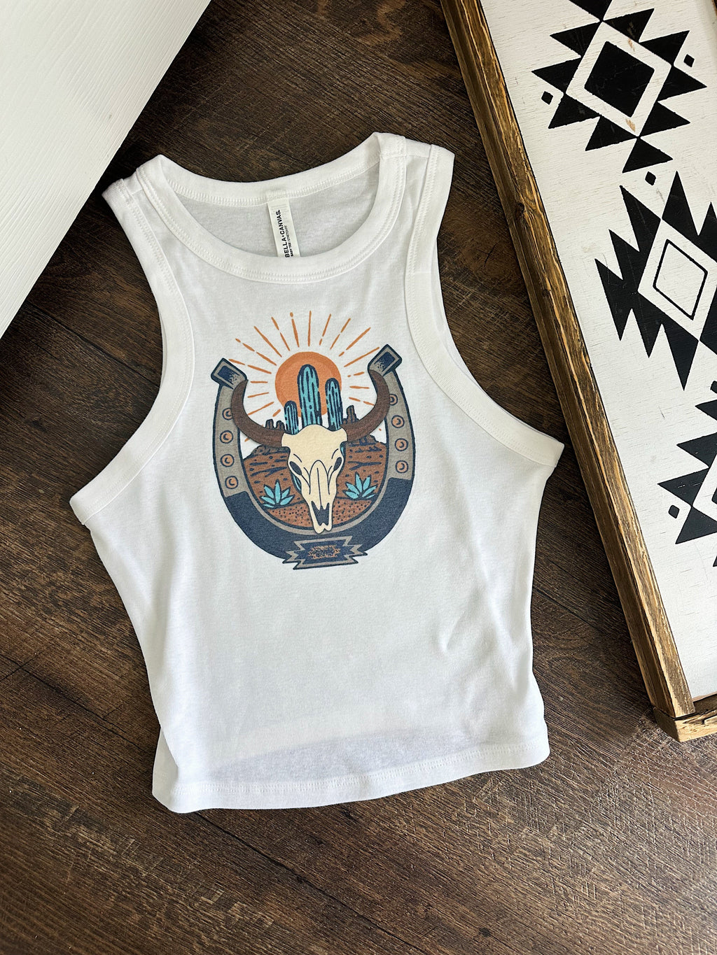 Desert Horseshoe Cropped Tank