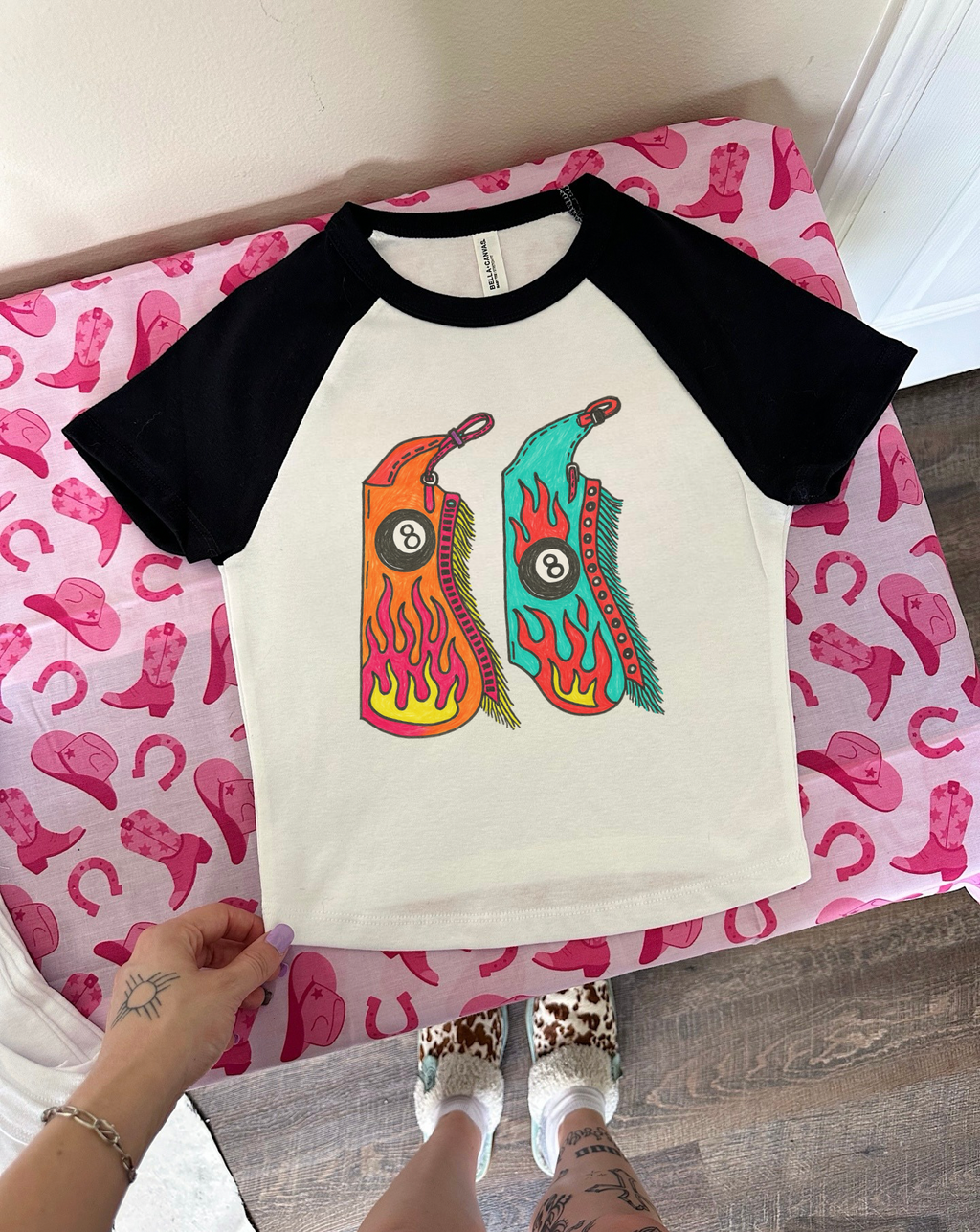 8 Ball Chaps Baby Tee