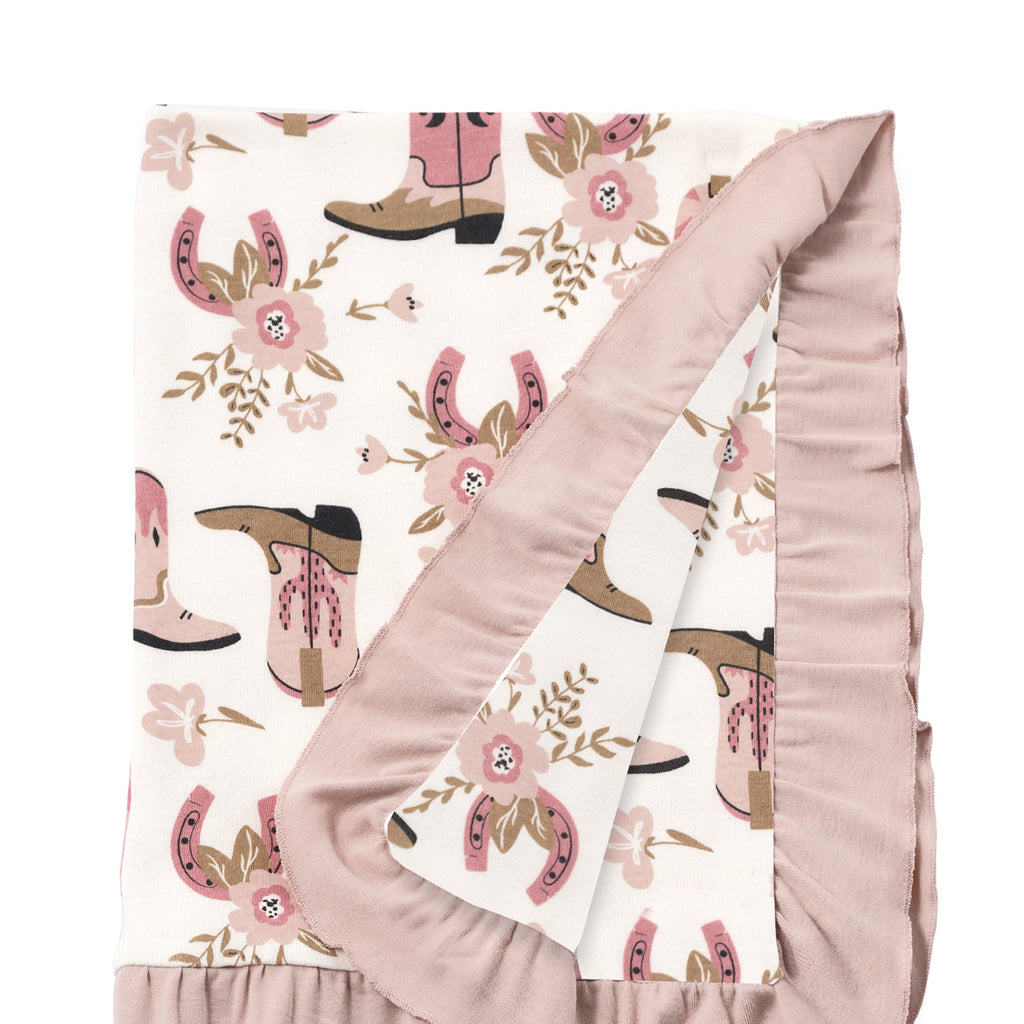 Western Cowgirl Boots Soft Baby Cotton Stroller Blanket