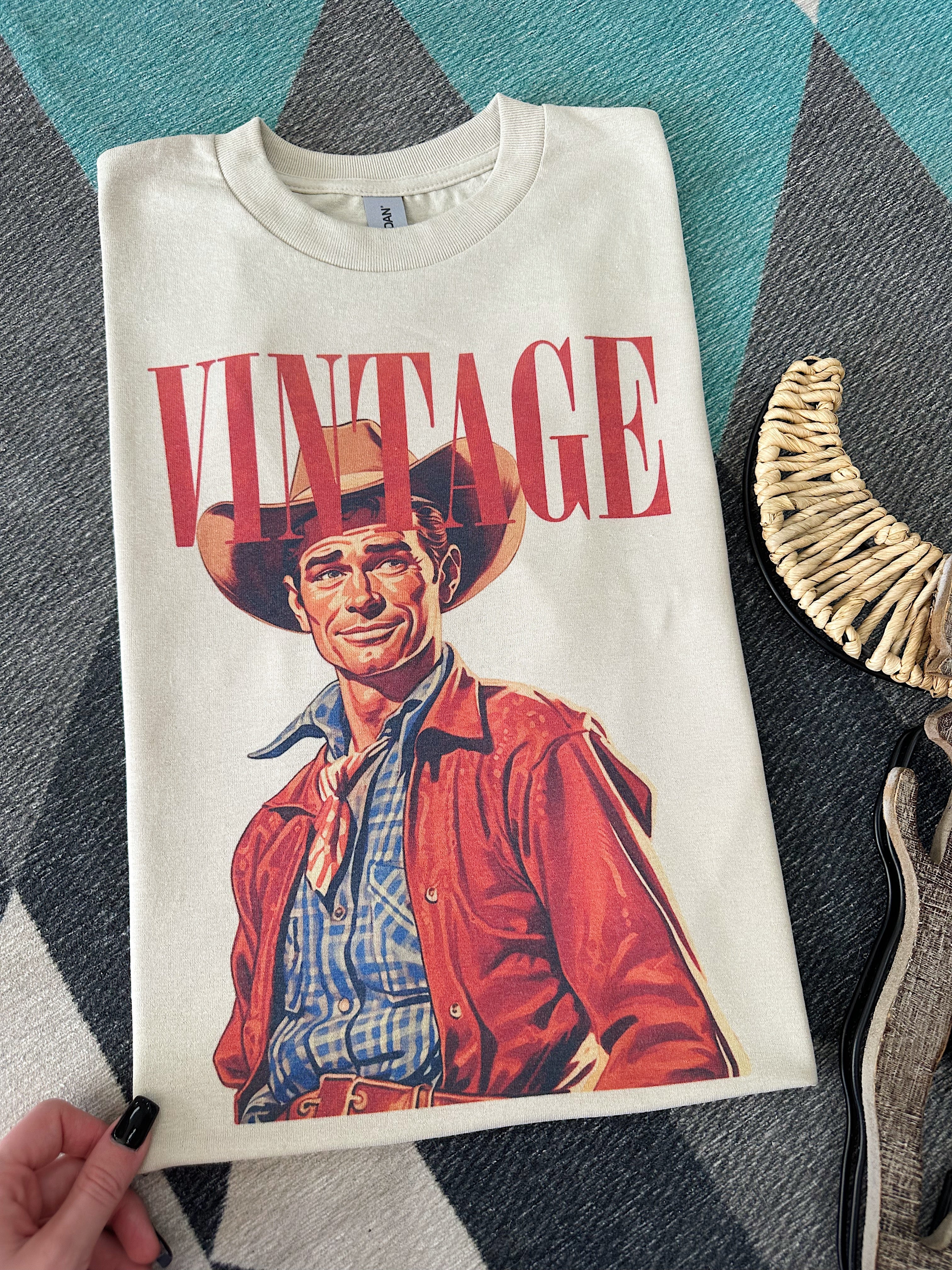 Vintage Cowboy TEE or CREWNECK