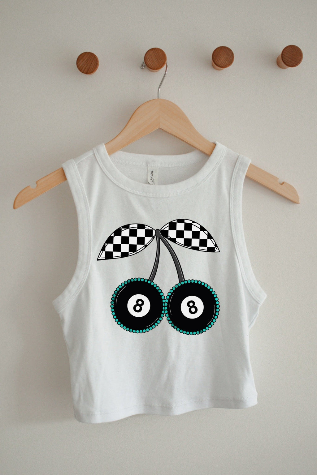 8 Ball Cherries Cropped Tank