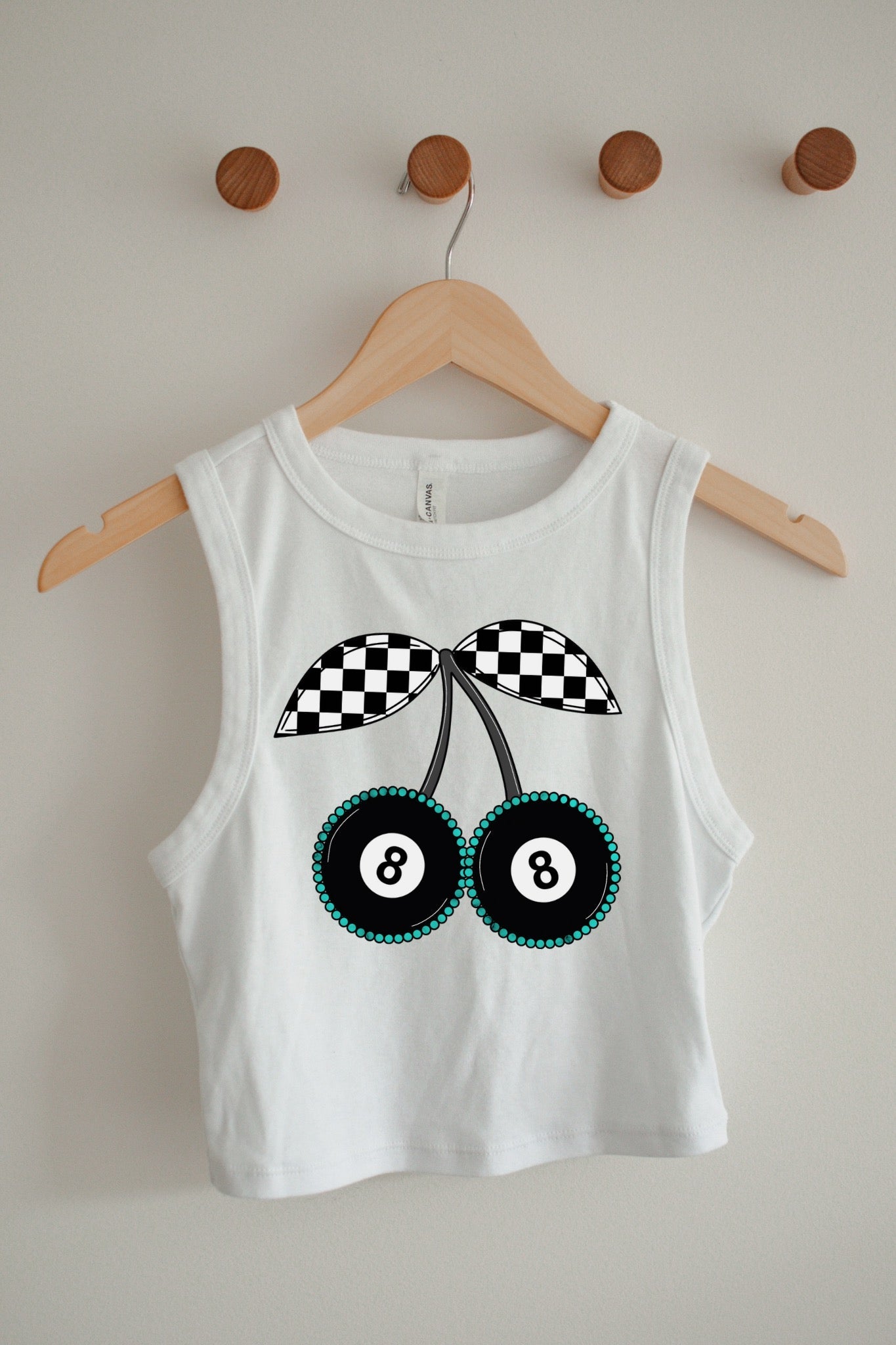8 Ball Cherries Cropped Tank