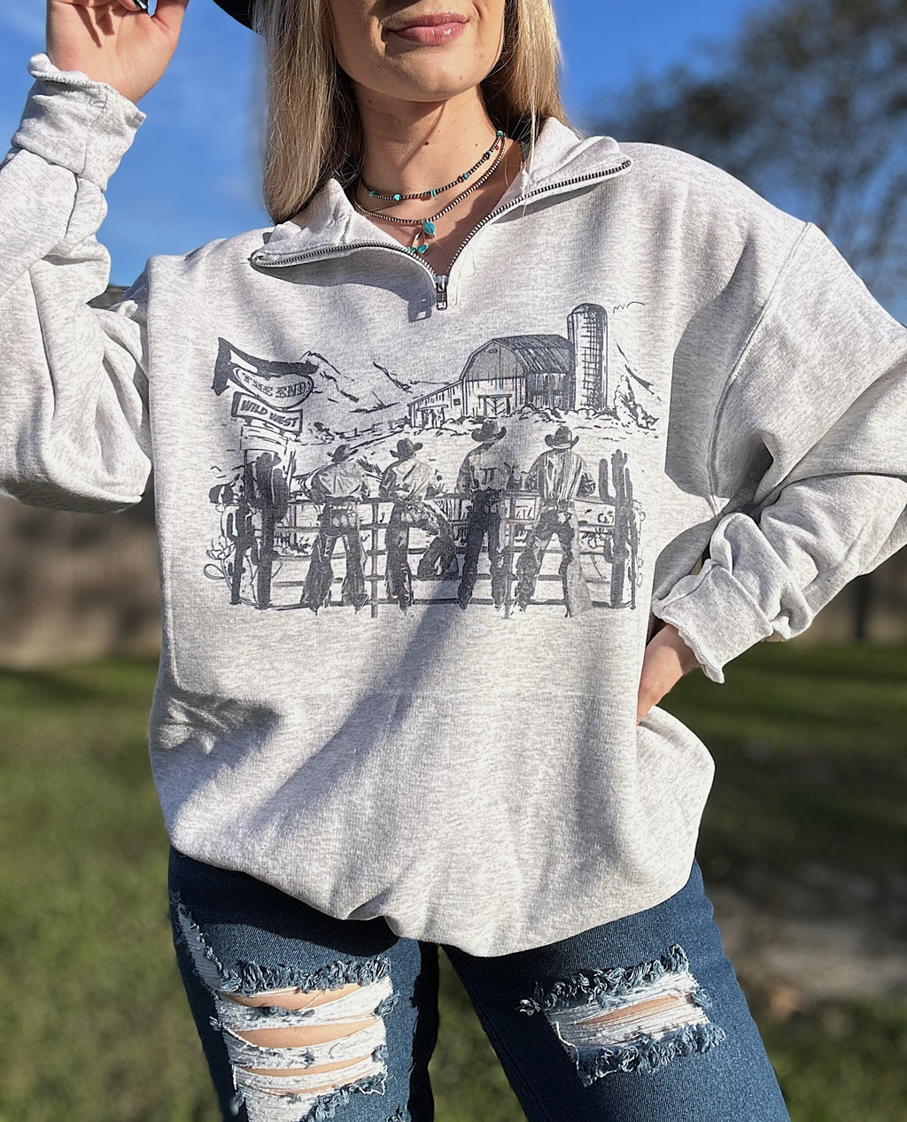 Cowboy Scene Quarter Zip