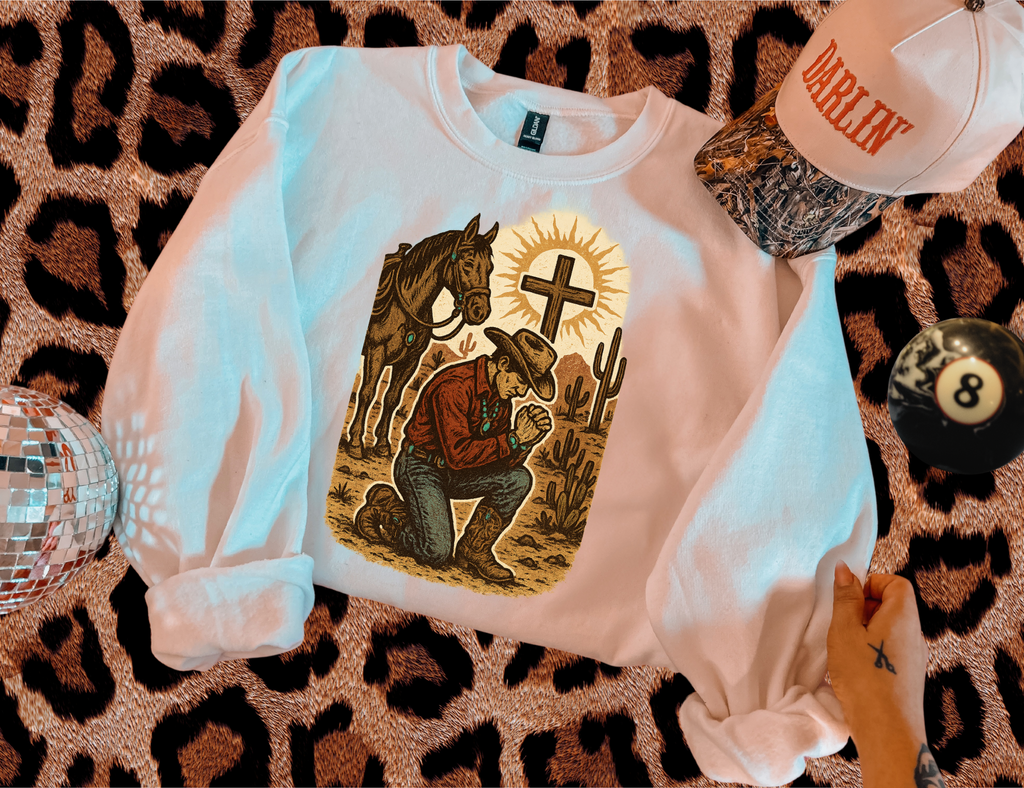 Praying Cowboy TEE or CREWNECK