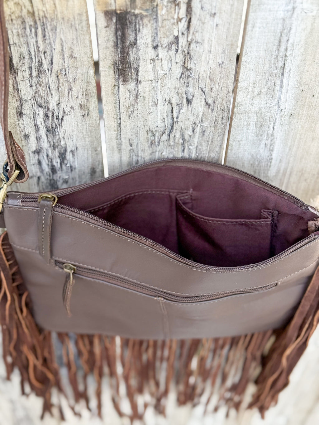 Southwestern Chic | Fringe Tooled Leather Strap Crossbody