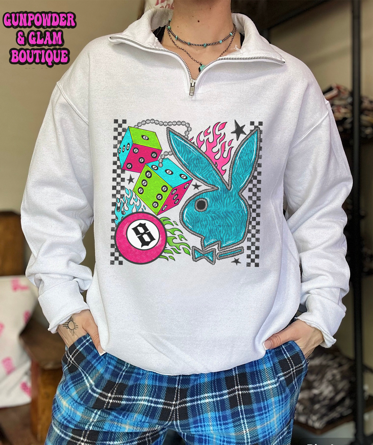 Grunge Bunny Quarter Zip