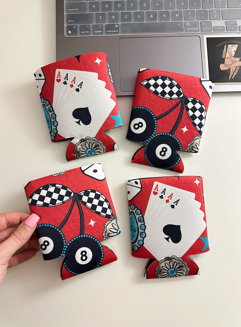 8 Ball Cherry Koozie (2 sizes)