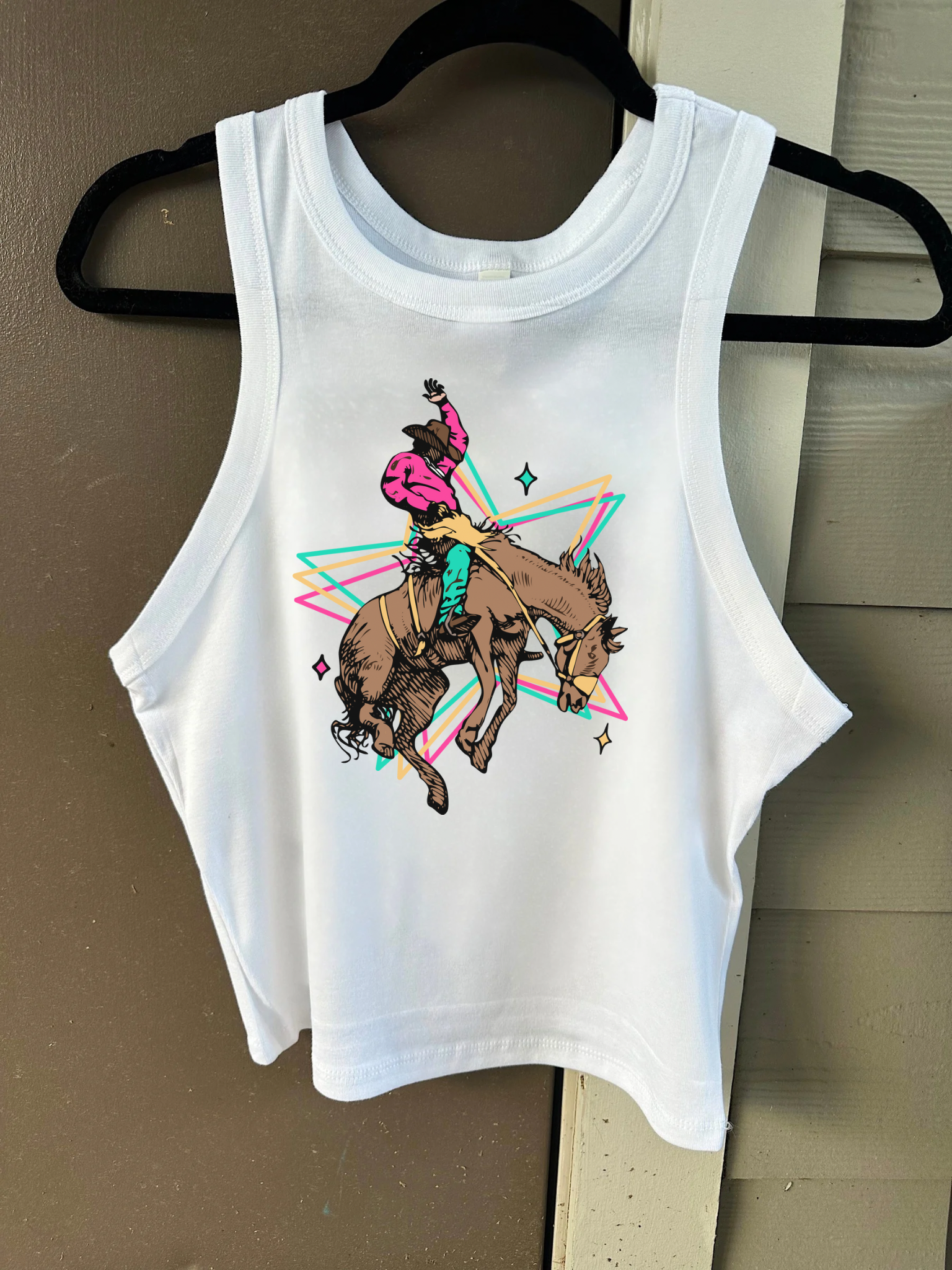 Retro Cowboy Cropped Tank