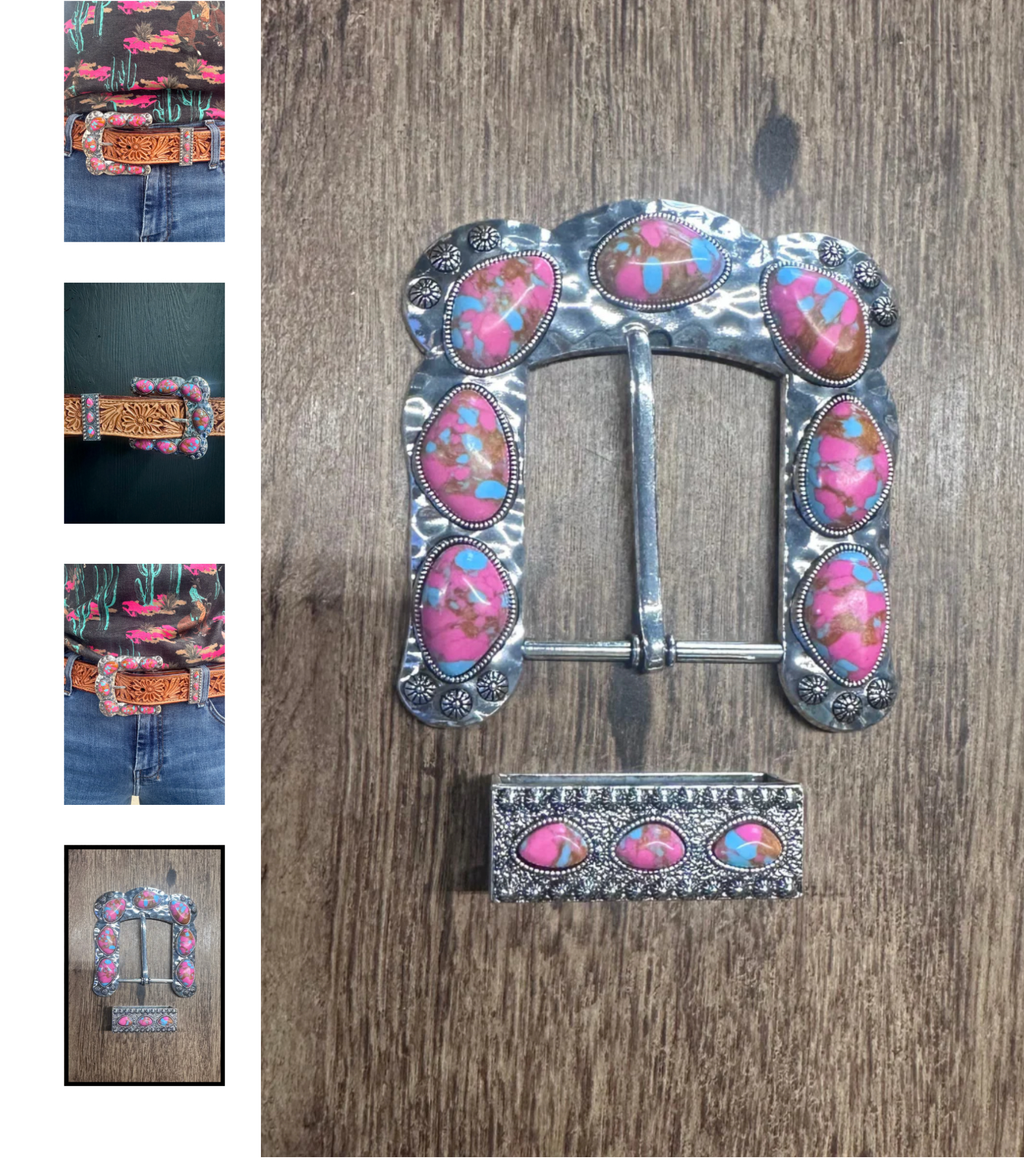 Buckle Up Belt Buckle in Pink
