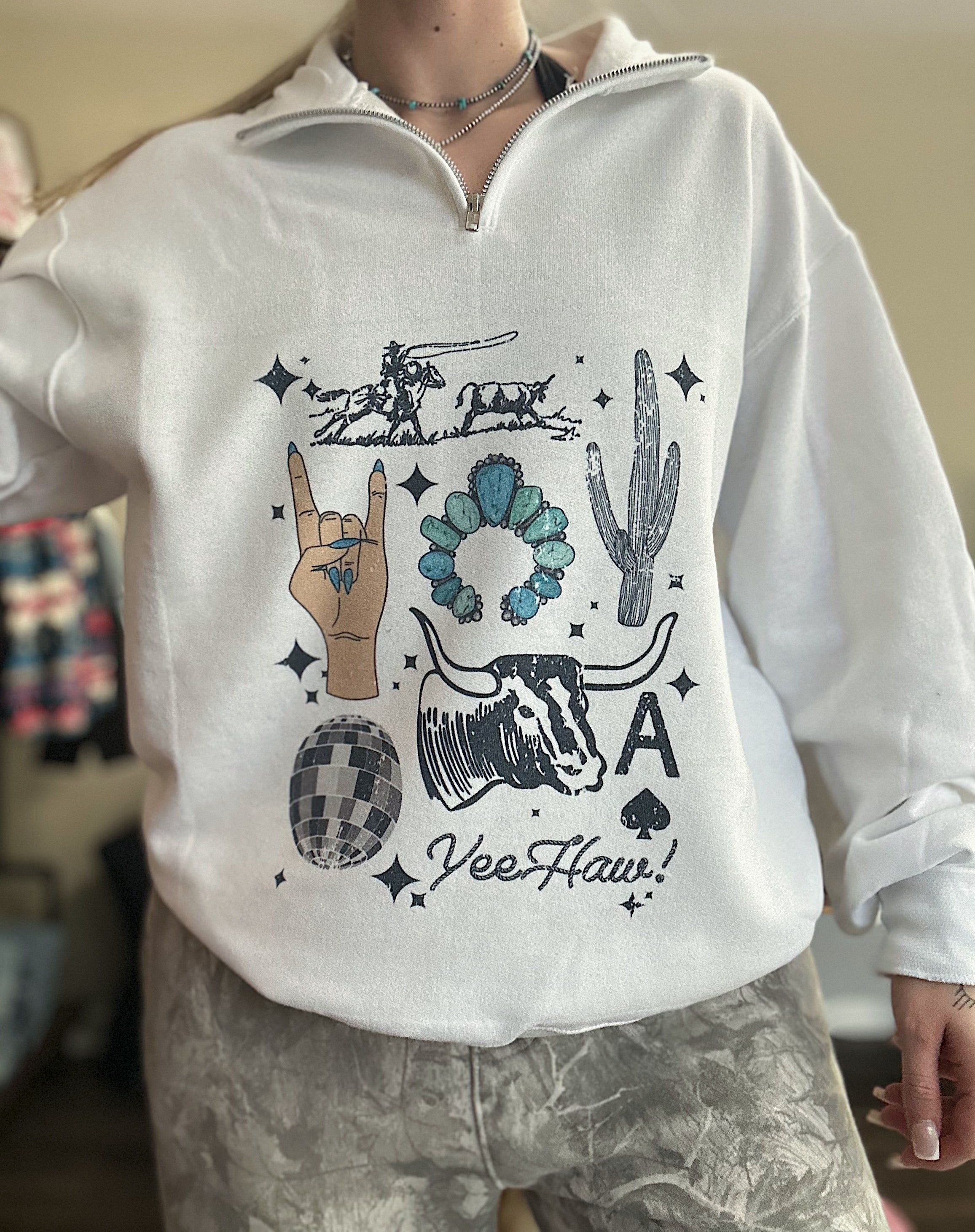 The Western Collage Quarter Zip