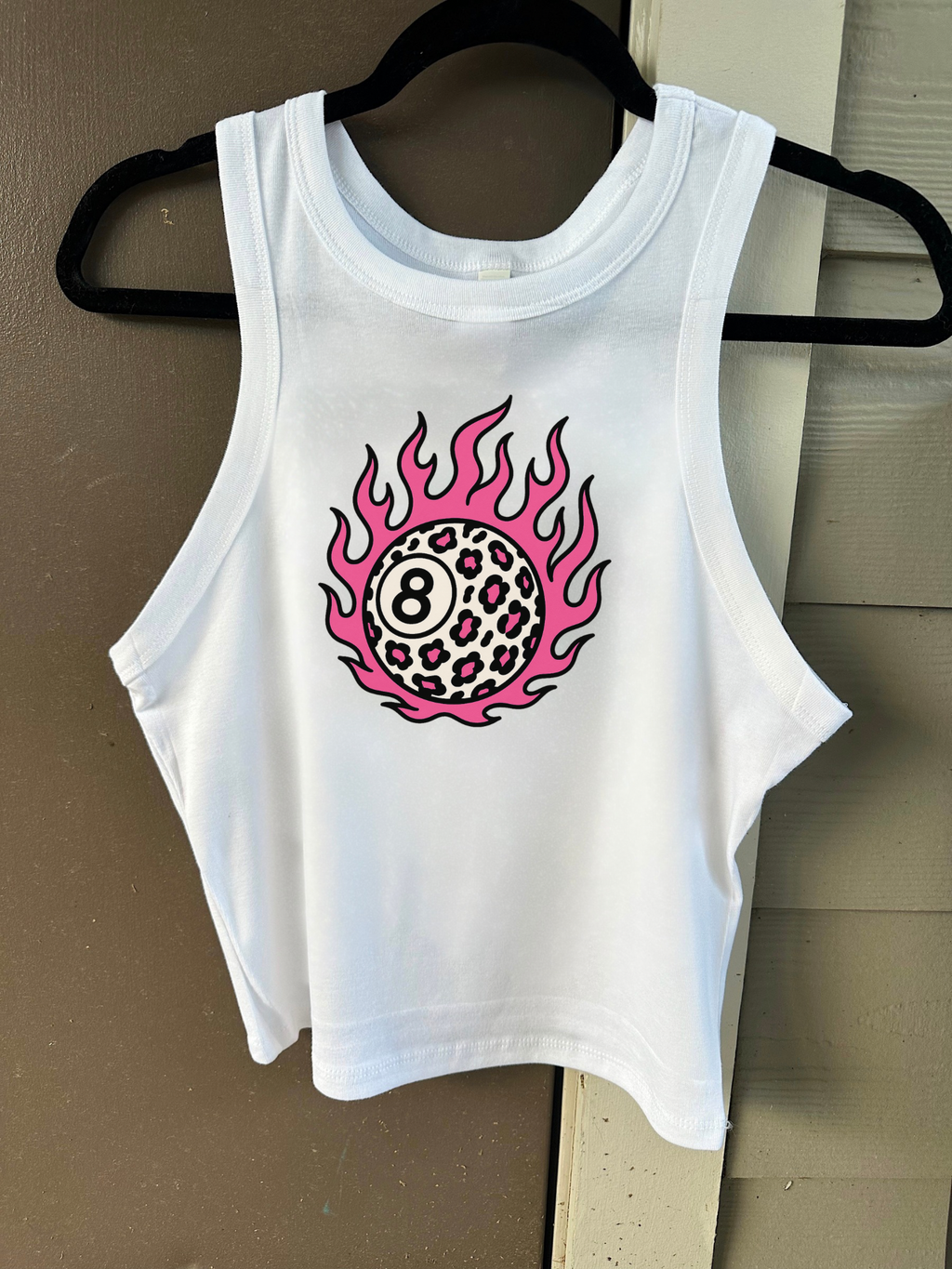 Leopard 8 Ball Cropped Tank