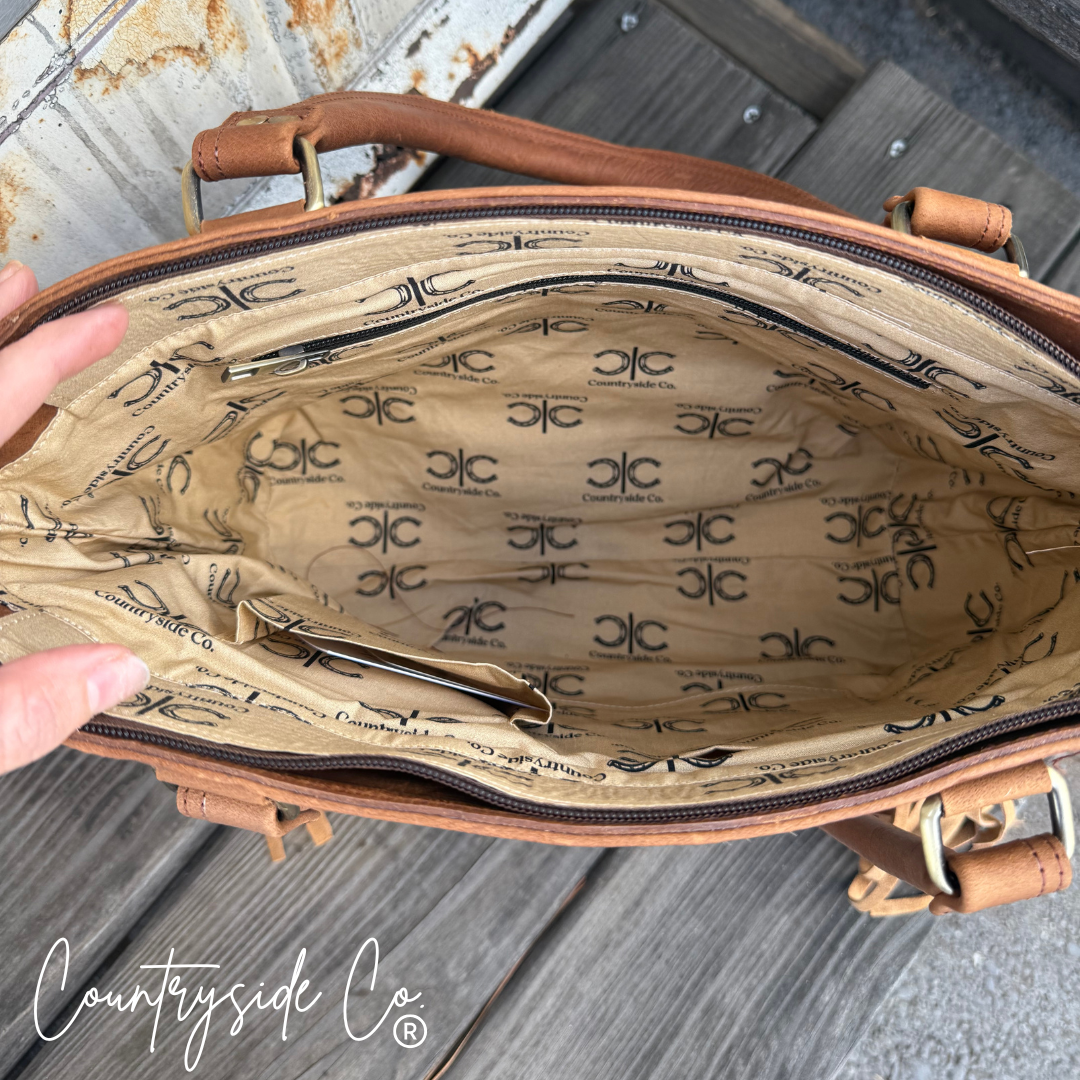 Canyon Check Cowhide Concealed Carry Purse