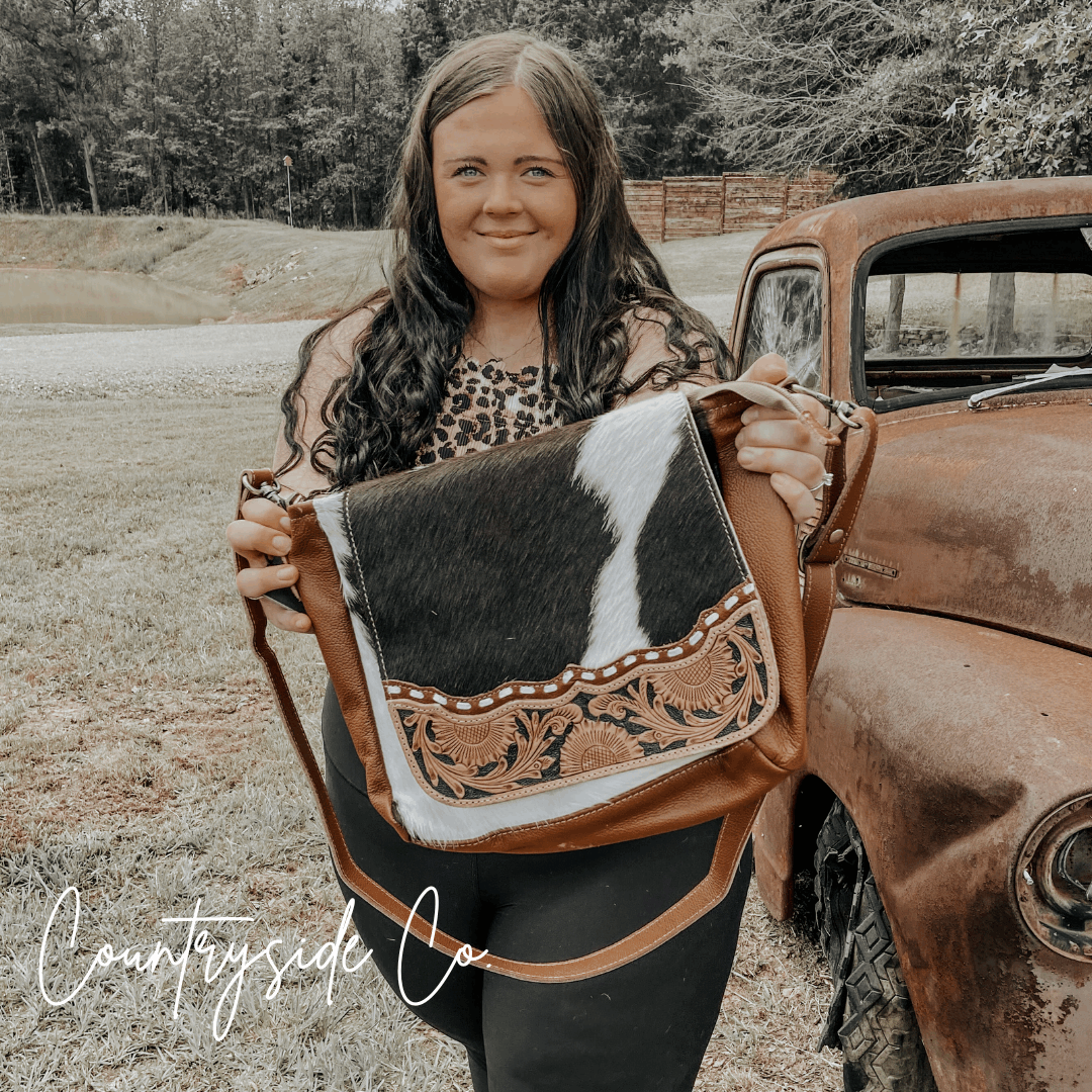 Magdalene Cowhide Concealed Carry Purse