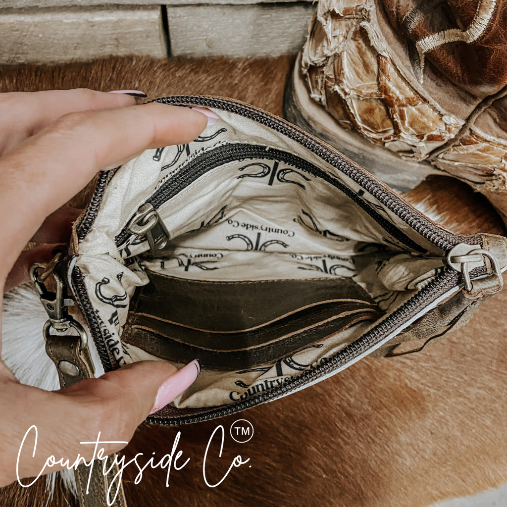 Colette Cowhide Wristlet