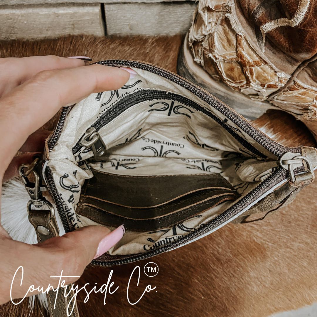 Colette Cowhide Wristlet
