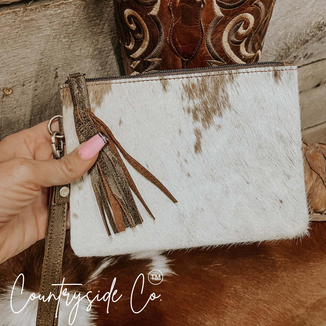 Colette Cowhide Wristlet