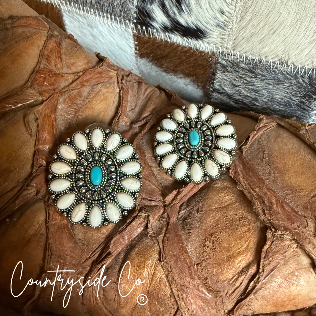 Cora Natural Stone and Turquoise Earrings