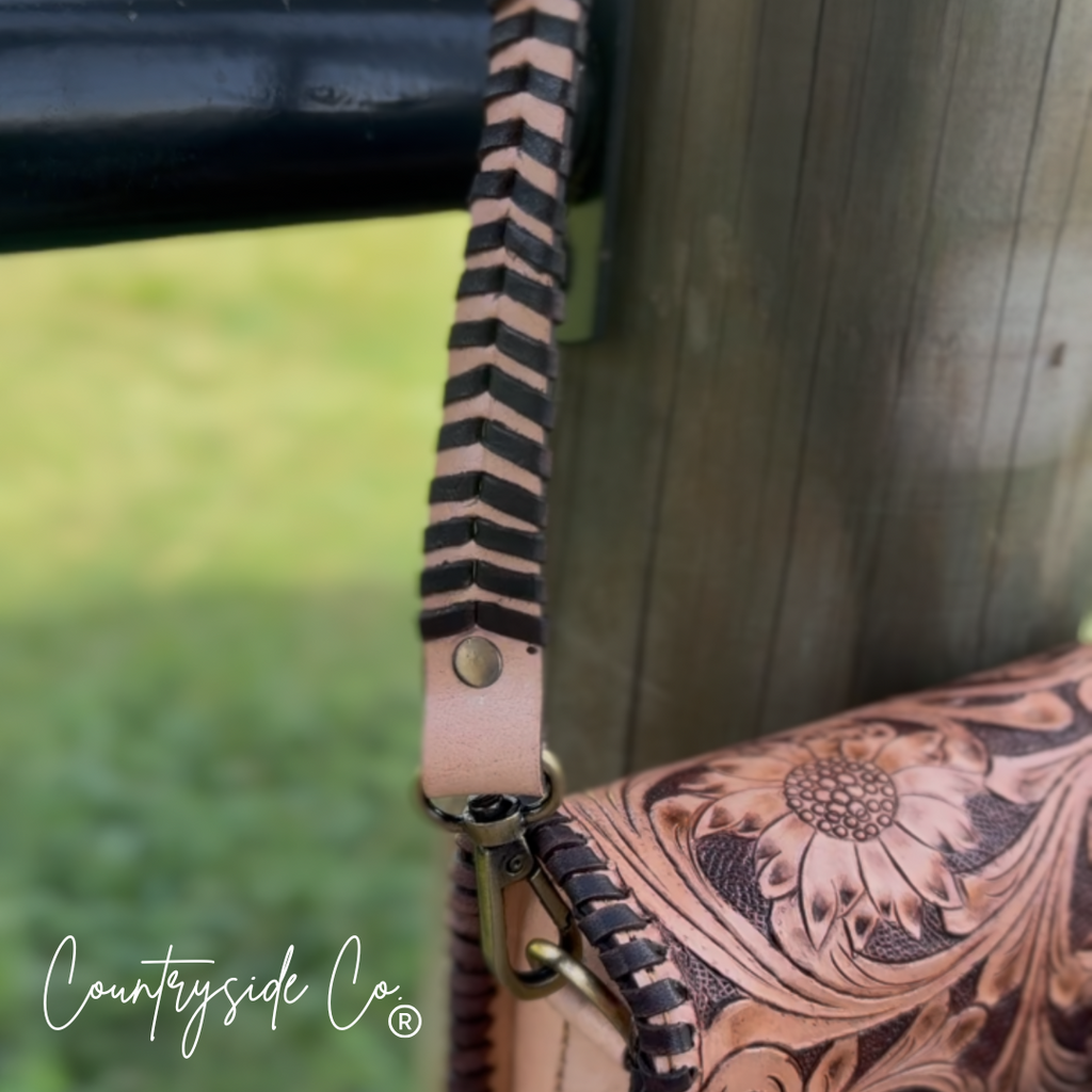 Countryside Charm Tooled Leather Clutch, Purse